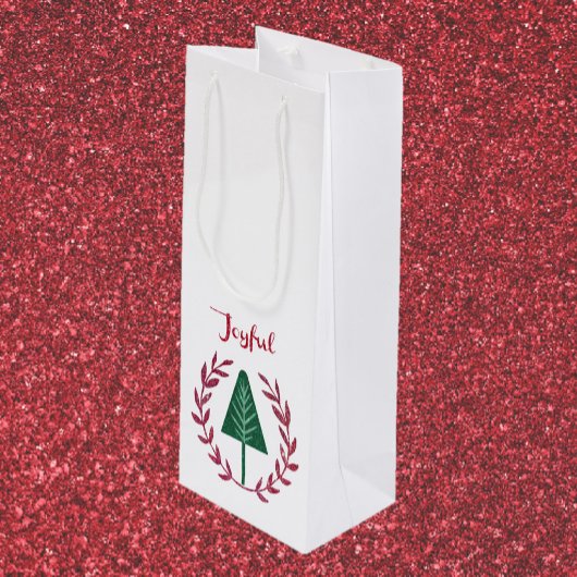 Weihnachtsbaum und Kranz Geschenktüte Für Weinflaschen
