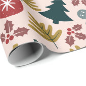 Weihnachtsbaum und Lebkuchen Männer Geschenkpapier (Rolleneckpunkt)