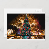 Weihnachtsbaum und leichte Feier Postkarte (Vorne/Hinten)