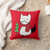 Weihnachtsbaum und Niedliche Katze Kissen (Decke)