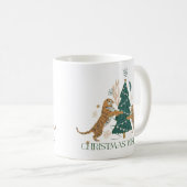 Weihnachtsbaum und Niedliche Tiger Kaffeetasse (VorderseiteRechts)