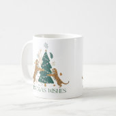 Weihnachtsbaum und Niedliche Tiger Kaffeetasse (Vorderseite Links)