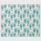 Weihnachtsbaum und niedliches Lammmuster Geschenkpapier (Flach)