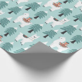Weihnachtsbaum und niedliches Lammmuster Geschenkpapier (Ecke)