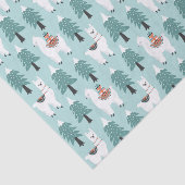Weihnachtsbaum und niedliches Lammmuster Seidenpapier (Ausschnitt)