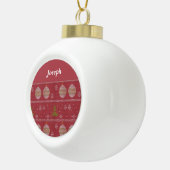 Weihnachtsbaum und Ornament gewebt rot (Rechts)