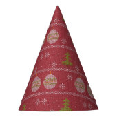 Weihnachtsbaum und Ornament rot Partyhütchen (Vorderseite)