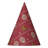 Weihnachtsbaum und Ornament rot Partyhütchen (Links)