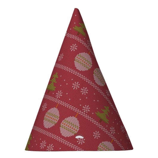 Weihnachtsbaum und Ornament rot Partyhütchen (Rechts)