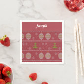 Weihnachtsbaum und Ornament rot Serviette (Beispiel)