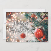 Weihnachtsbaum und Ornamente Grußkarte Feiertagskarte (Vorderseite)