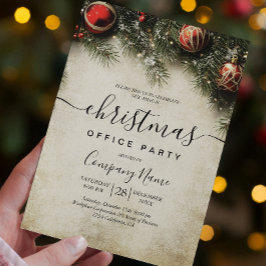Weihnachtsbaum und Ornamente Weihnachtsbüros Party Einladung