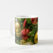 Weihnachtsbaum und Ornamente Weißer Kaffee Tasse (Vorderseite Links)