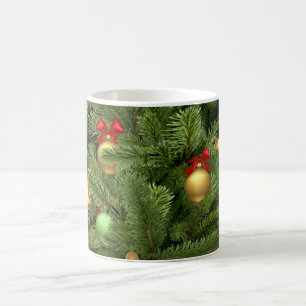 Weihnachtsbaum und Ornamente Weißer Kaffee Tasse