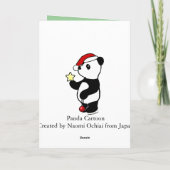 Weihnachtsbaum und Panda-Cartoon Feiertagskarte (Rückseite)