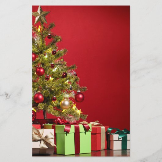 Weihnachtsbaum und Parzellen Briefpapier (Vorderseite)