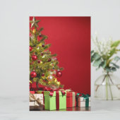 Weihnachtsbaum und Parzellen Briefpapier (Stehend Vorderseite)