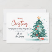 Weihnachtsbaum und präsentiert frohe Weihnachten (Vorderseite)