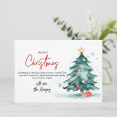 Weihnachtsbaum und präsentiert frohe Weihnachten (Stehend Vorderseite)