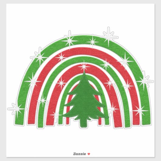 Weihnachtsbaum und Regenbogen | IMITATE Aufkleber (Blatt)