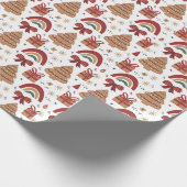 Weihnachtsbaum und Regenbogen Modernes Muster Geschenkpapier (Ecke)
