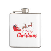 Weihnachtsbaum und Rentiere Flachmann (Vorderseite)