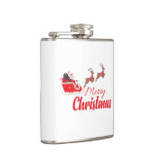 Weihnachtsbaum und Rentiere Flachmann (Rechts)