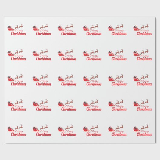 Weihnachtsbaum und Rentiere Geschenkpapier (Flach)