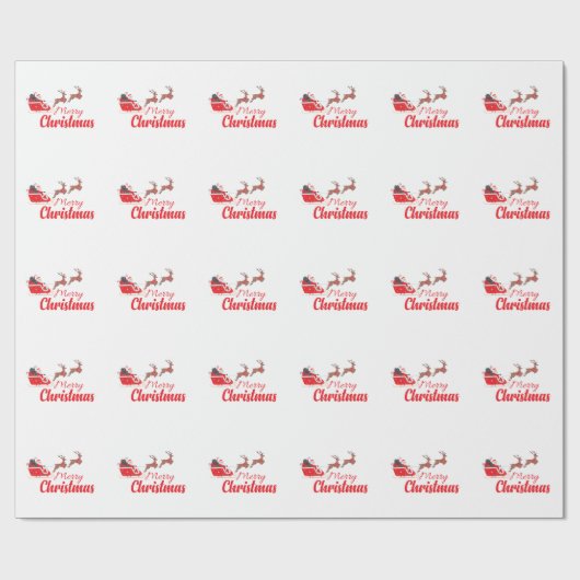 Weihnachtsbaum und Rentiere Geschenkpapier (Flach)