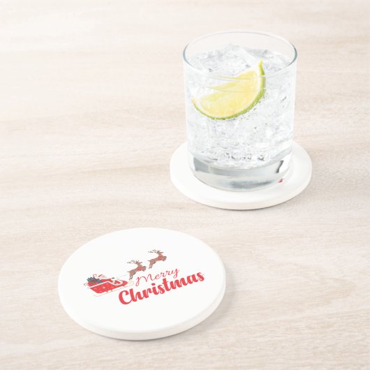 Weihnachtsbaum und Rentiere Getränkeuntersetzer (Seite)