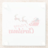 Weihnachtsbaum und Rentiere Glasuntersetzer (Rückseite)