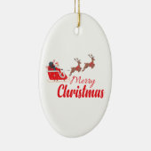 Weihnachtsbaum und Rentiere Keramik Ornament (Rechts)