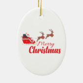 Weihnachtsbaum und Rentiere Keramik Ornament (Hinten)