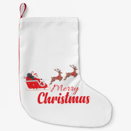 Weihnachtsbaum und Rentiere Kleiner Weihnachtsstrumpf