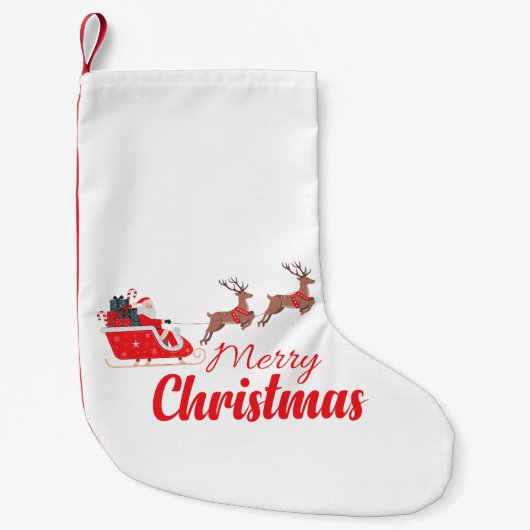 Weihnachtsbaum und Rentiere Kleiner Weihnachtsstrumpf (Vorderseite)