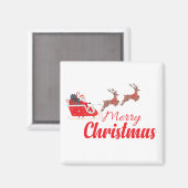 Weihnachtsbaum und Rentiere Magnet (Vorderseite/Rückseite)