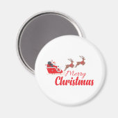 Weihnachtsbaum und Rentiere Magnet (Vorderseite/Rückseite)