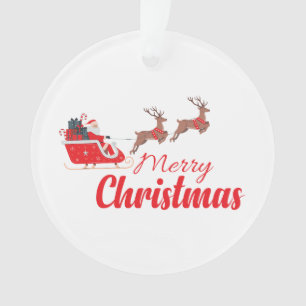 Weihnachtsbaum und Rentiere Ornament