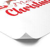 Weihnachtsbaum und Rentiere Poster (Ecke)