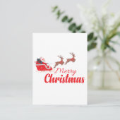 Weihnachtsbaum und Rentiere Postkarte (Stehend Vorderseite)