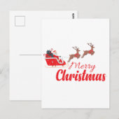 Weihnachtsbaum und Rentiere Postkarte (Vorne/Hinten)