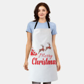 Weihnachtsbaum und Rentiere Schürze (Getragen)