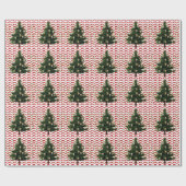 Weihnachtsbaum und Rote Bogen Wrapping Paper Geschenkpapier (Flach)