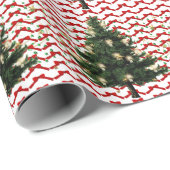 Weihnachtsbaum und Rote Bogen Wrapping Paper Geschenkpapier (Rolleneckpunkt)
