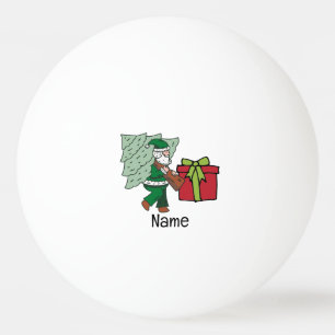 Weihnachtsbaum und rote Geschenkboxen Tischtennisball