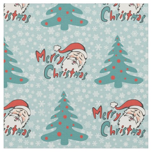 Weihnachtsbaum und Santa-Claus Stoff (Nahaufnahme)
