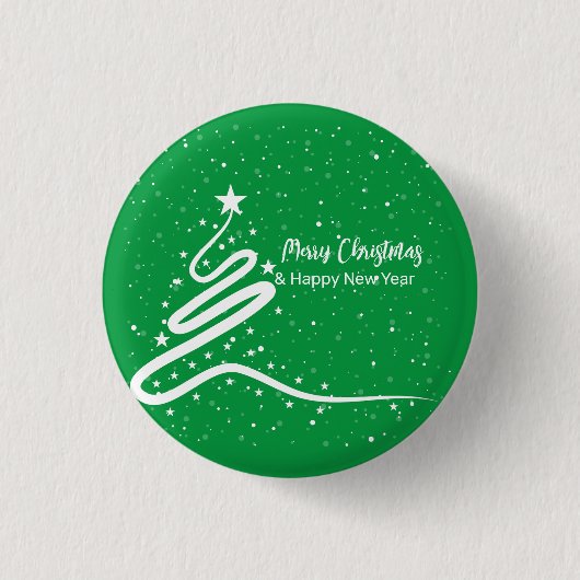 Weihnachtsbaum und Schneefall Button (Vorderseite)