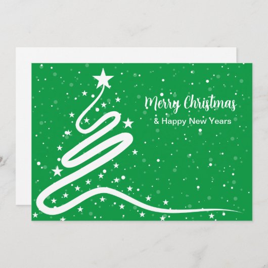 Weihnachtsbaum und Schneefall Einladung (Vorne/Hinten)