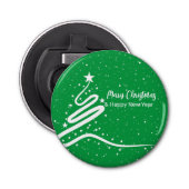 Weihnachtsbaum und Schneefall Flaschenöffner (Vorderseite)