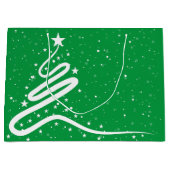 Weihnachtsbaum und Schneefall Große Geschenktüte (Vorderseite)